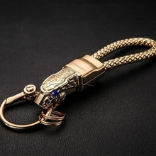 Load image into Gallery viewer, Creative Leopard Head Model Weave Keychains Key Holder Car Key Ring Chain Zinc Alloy Automobile Car Styling Car Accessories Gift