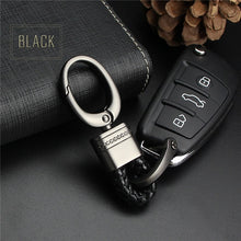 Load image into Gallery viewer, KUKAKEY Hand Woven Horseshoe Buckle Car Keychain Keyring Auto Car Key Chain Rings Holder For Audi BMW Benz Mazda Toyota Renault