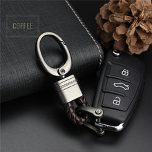 Load image into Gallery viewer, KUKAKEY Hand Woven Horseshoe Buckle Car Keychain Keyring Auto Car Key Chain Rings Holder For Audi BMW Benz Mazda Toyota Renault