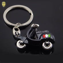 Load image into Gallery viewer, 3D Motorcycle Keychain for Vespa Piaggio 125 Ducati Honda Yamaha Suzuki Peugeot Fiat BMW Benz Car Keyring Funny Key Decoration
