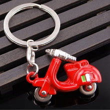 Load image into Gallery viewer, 3D Motorcycle Keychain for Vespa Piaggio 125 Ducati Honda Yamaha Suzuki Peugeot Fiat BMW Benz Car Keyring Funny Key Decoration