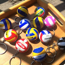 Load image into Gallery viewer, Mini PVC Volleyball Keychain Sport Key Chain Gift Car Ball Key Holder Ring For Sports Team For Men Women Keyring Birthday gift