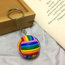 Load image into Gallery viewer, Mini PVC Volleyball Keychain Sport Key Chain Gift Car Ball Key Holder Ring For Sports Team For Men Women Keyring Birthday gift