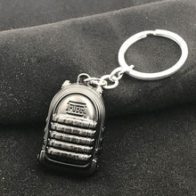 Load image into Gallery viewer, 2018 PUBG Copper Keychain Helmet And Guns 98K Game Fans Key Chains Ring Glitter Llaveros For PUBG Fans Chaveiro