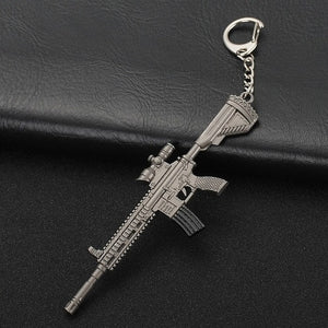 Key Chain Hot PUBG FPS Game Player Unknown's Battle Grounds 3D Keychain weapon eat chicken game tonight Men's car keychain