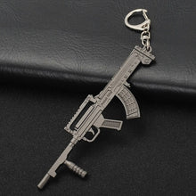 Load image into Gallery viewer, Key Chain Hot PUBG FPS Game Player Unknown&#39;s Battle Grounds 3D Keychain weapon eat chicken game tonight Men&#39;s car keychain