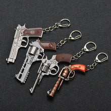 Load image into Gallery viewer, 2019 New PUBG FPS Game Player Unknown Battle Grounds 3D Keychain Weapon Gun Car Revolver eat chicken game Men Women car keychain