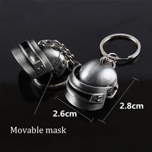 Load image into Gallery viewer, PLAYERUNKNOWN&#39;S BATTLEGROUNDS Cosplay Costume Keychain Helmet Backpack Pan Metal Model Key Chain PUBG