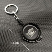 Load image into Gallery viewer, PLAYERUNKNOWN&#39;S BATTLEGROUNDS Cosplay Costume Keychain Helmet Backpack Pan Metal Model Key Chain PUBG