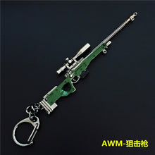 Load image into Gallery viewer, 2019 Hot Game 14 Styles PUBG CS GO Weapon Keychains AK47 Gun Model 98K Sniper Rifle Key Chain Ring for Men Gifts Souvenirs 10CM