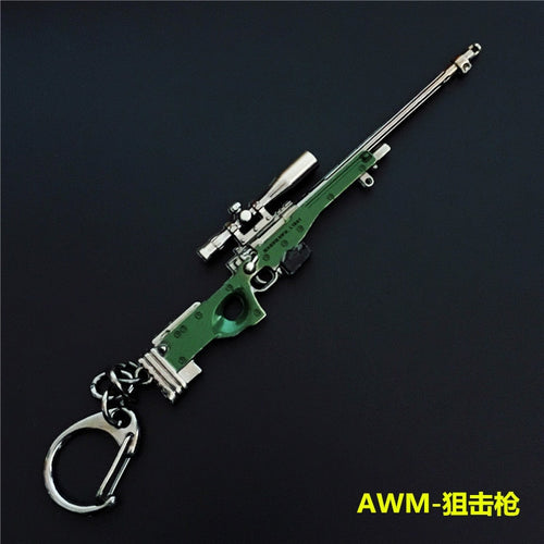 2019 Hot Game 14 Styles PUBG CS GO Weapon Keychains AK47 Gun Model 98K Sniper Rifle Key Chain Ring for Men Gifts Souvenirs 10CM