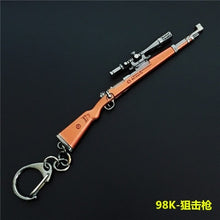 Load image into Gallery viewer, 2019 Hot Game 14 Styles PUBG CS GO Weapon Keychains AK47 Gun Model 98K Sniper Rifle Key Chain Ring for Men Gifts Souvenirs 10CM
