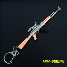 Load image into Gallery viewer, 2019 Hot Game 14 Styles PUBG CS GO Weapon Keychains AK47 Gun Model 98K Sniper Rifle Key Chain Ring for Men Gifts Souvenirs 10CM