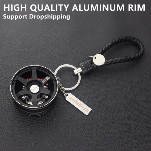 High Quality Car Key Chain For Key Ring Auto TE37 Wheels With Removable Brake Disc Keychain Keyrings For Car Accessories Gadgets