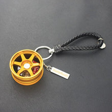 Load image into Gallery viewer, High Quality Car Key Chain For Key Ring Auto TE37 Wheels With Removable Brake Disc Keychain Keyrings For Car Accessories Gadgets