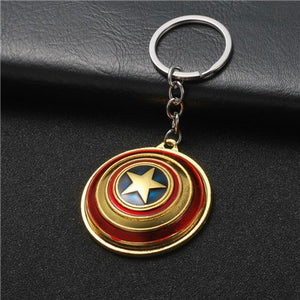 The Avengers Captain America Keychain Superhero Star Shield Pendant Keyring Car Key Chain Accessories Batman Marvel Key Chains