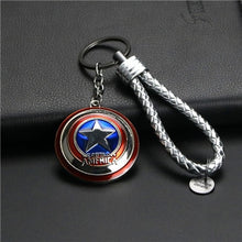 Load image into Gallery viewer, The Avengers Captain America Keychain Superhero Star Shield Pendant Keyring Car Key Chain Accessories Batman Marvel Key Chains