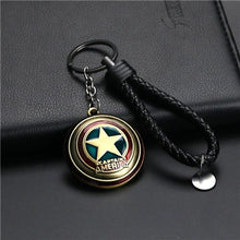 Load image into Gallery viewer, The Avengers Captain America Keychain Superhero Star Shield Pendant Keyring Car Key Chain Accessories Batman Marvel Key Chains