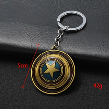 Load image into Gallery viewer, 2019 Marvel  Avengers Captain America Keychain Superhero Star Shield Pendant Keyring Fashion Car Key Chains For Men Accessories