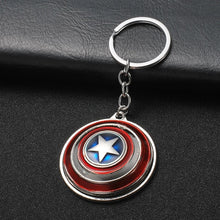 Load image into Gallery viewer, 2019 Marvel  Avengers Captain America Keychain Superhero Star Shield Pendant Keyring Fashion Car Key Chains For Men Accessories