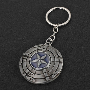 2019 Marvel  Avengers Captain America Keychain Superhero Star Shield Pendant Keyring Fashion Car Key Chains For Men Accessories