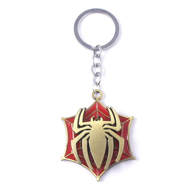 Marvel Avengers Super Hero Spiderman Keychain For Men Women Rotatable Metal Keyring Men Car Women Bag Accessories