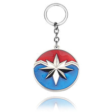 Load image into Gallery viewer, The Avengers 4 Marvel Captain Marvel Logo Shield ShaZam Keychain Superhero Thor Key Chains keyring Movie Jewelry Gift For Men