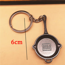 Load image into Gallery viewer, Game PUBG Keychain Cosplay Prop Metal Accessories Pan Backpack Key Ring Helmet 98K Key Chain