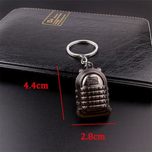 Load image into Gallery viewer, Game PUBG Keychain Cosplay Prop Metal Accessories Pan Backpack Key Ring Helmet 98K Key Chain