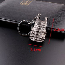 Load image into Gallery viewer, Game PUBG Keychain Cosplay Prop Metal Accessories Pan Backpack Key Ring Helmet 98K Key Chain