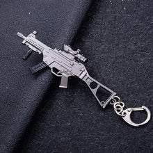 Load image into Gallery viewer, PUBG Cosplay Costume Keychain Movable Helmet Backpack Pan Alloy Model Key Chain llaveros 98K AWM Mini Pendant llaveros