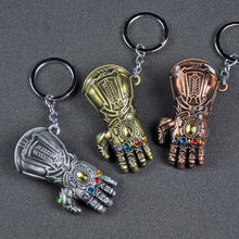 Load image into Gallery viewer, 10pcs/lot The Avengers 3 Thanos Gloves Keychain The Marvel Comics Movie Car Keyring Fashion Jewelry Party Gift For Men Funs