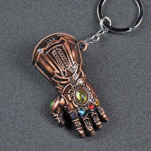 Load image into Gallery viewer, 10pcs/lot The Avengers 3 Thanos Gloves Keychain The Marvel Comics Movie Car Keyring Fashion Jewelry Party Gift For Men Funs