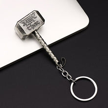 Load image into Gallery viewer, 2019 NEW Marvel Avengers Thor's Hammer Mjolnir Keychain Captain America Shield Hulk Batman Mask KeyChain Keyrings Drop Wholesale