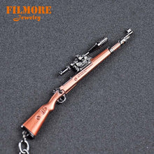 Load image into Gallery viewer, 12cm PUBG Hot Online Games PUBG AK47 Gun Mold Keychains Wholesale Playerunknown's Battlegrounds Cool Metal Weapon Key Chains