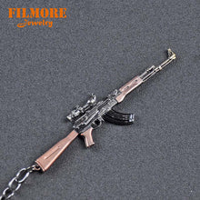 Load image into Gallery viewer, 12cm PUBG Hot Online Games PUBG AK47 Gun Mold Keychains Wholesale Playerunknown's Battlegrounds Cool Metal Weapon Key Chains
