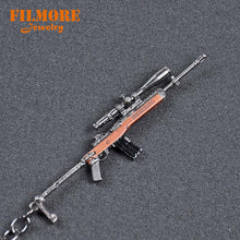 Load image into Gallery viewer, 12cm PUBG Hot Online Games PUBG AK47 Gun Mold Keychains Wholesale Playerunknown&#39;s Battlegrounds Cool Metal Weapon Key Chains