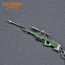 Load image into Gallery viewer, 12cm PUBG Hot Online Games PUBG AK47 Gun Mold Keychains Wholesale Playerunknown&#39;s Battlegrounds Cool Metal Weapon Key Chains