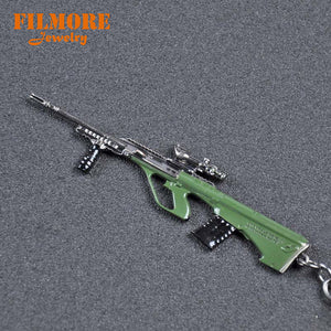 12cm PUBG Hot Online Games PUBG AK47 Gun Mold Keychains Wholesale Playerunknown's Battlegrounds Cool Metal Weapon Key Chains
