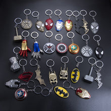 Load image into Gallery viewer, 2019 NEW Product Marvel Avengers Thor&#39;s Hammer Mjolnir Key Chain Captain America Shield Hulk Batman Mask KeyChain Key Rings Gift