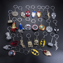 Load image into Gallery viewer, 2019 NEW Product Marvel Avengers Thor's Hammer Mjolnir Key Chain Captain America Shield Hulk Batman Mask KeyChain Key Rings Gift