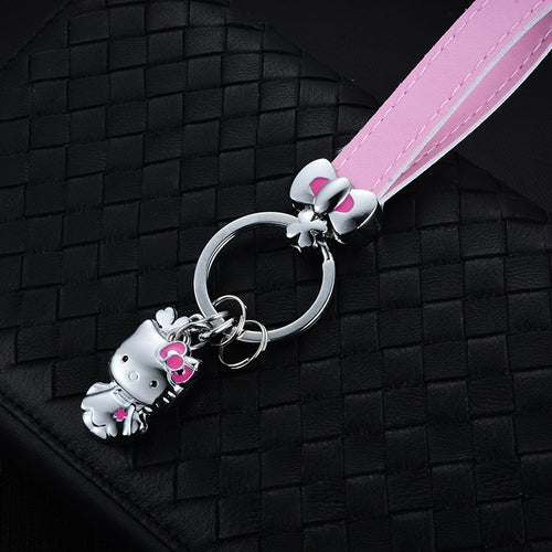 Cartoon Anime Cute Hello Kitty Keychain Little Bear Pendant Key Chain For Women Men Pendant Couples Keyring Jewelry Porte Clef