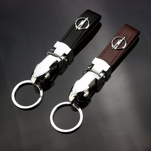 Metal pu Keychain Key Chain Key Rings for Opel Astra Insignia Mokka Corsa Zafira Car Logo Auto Pendant car styling