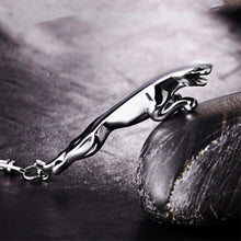 Load image into Gallery viewer, High-grade key chain styling leopard head car keyring for jaguar Audi porsche renault keychain men leather waist pendant lanyard