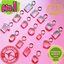 Load image into Gallery viewer, 50Pcs/lot Rectangle/Heart/Round Styles Transparent Blank Acrylic Insert Photo Picture Frame Keyring Keychain DIY Split Ring Gift