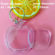 Load image into Gallery viewer, 50Pcs/lot Rectangle/Heart/Round Styles Transparent Blank Acrylic Insert Photo Picture Frame Keyring Keychain DIY Split Ring Gift
