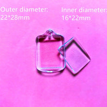 Load image into Gallery viewer, 50Pcs/lot Rectangle/Heart/Round Styles Transparent Blank Acrylic Insert Photo Picture Frame Keyring Keychain DIY Split Ring Gift